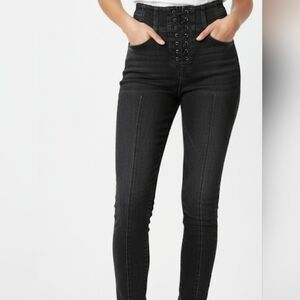 Free People We The Free Black Skinny Curvy Jeans Sz 25
